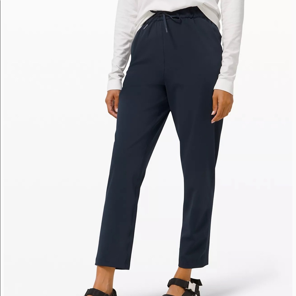 Navy lululemon stretch high rise pant.